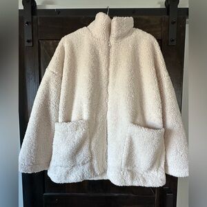 Lou and Grey Loft Cream Oversized Sherpa Jacket NWT XL